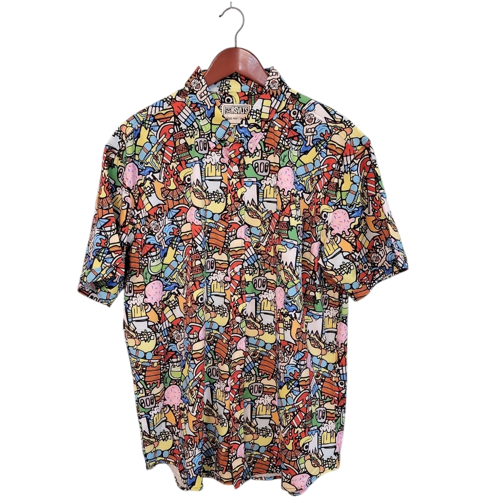 RSVLTS Darty in the USA America KUNUFLEX‎ Short Sleeve Mens Shirt Sz XXL